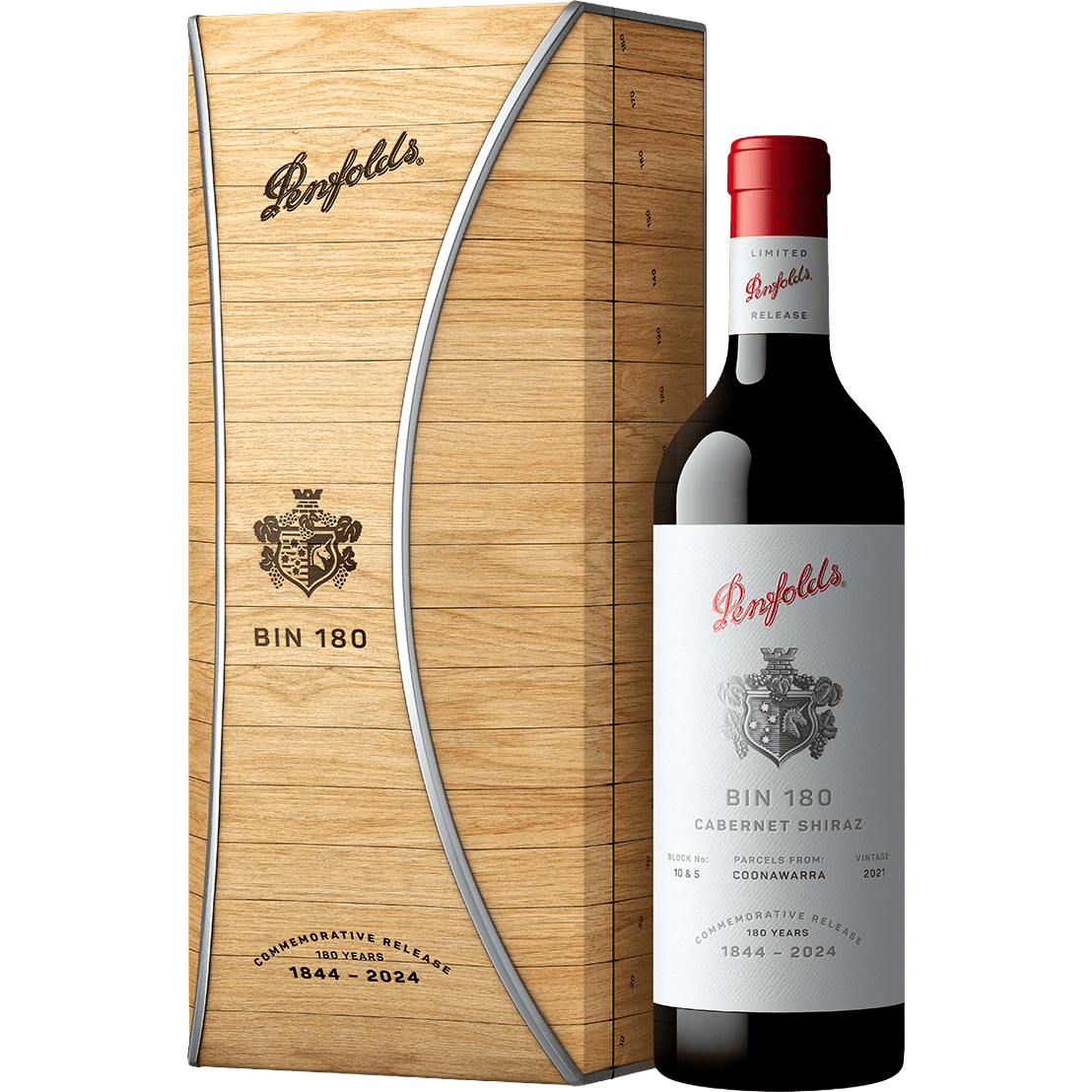 Penfolds Bin 180 Cabernet Shiraz 2021 with Gift Box